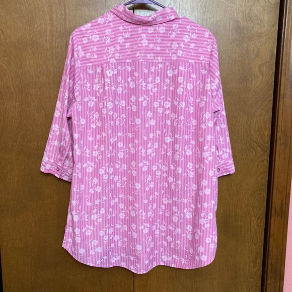 Blair Fiesta 3/4-Sleeve Side-Pocket Button-down Tunic - Picture 2 of 15